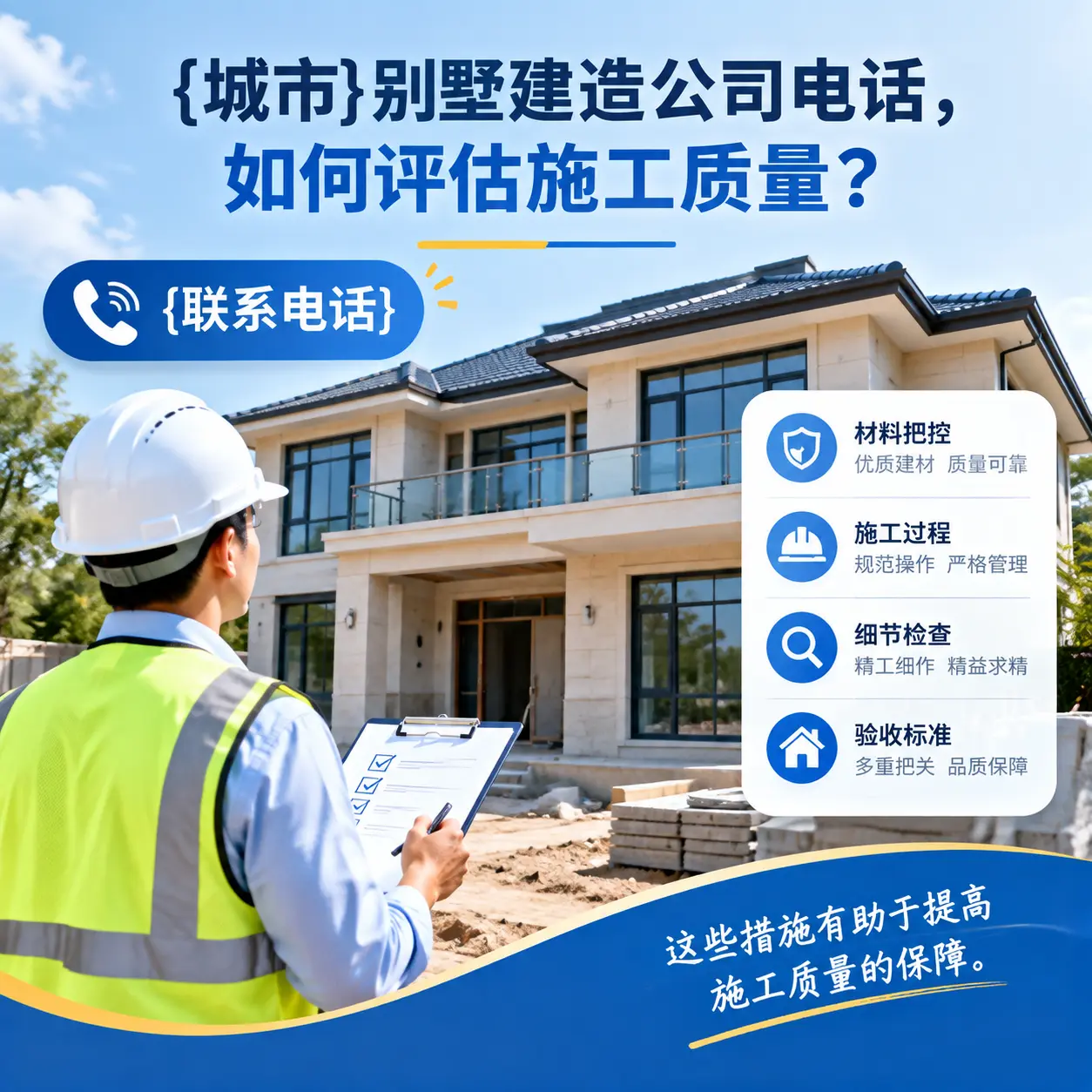 播州别墅建造公司电话，如何评估施工质量？